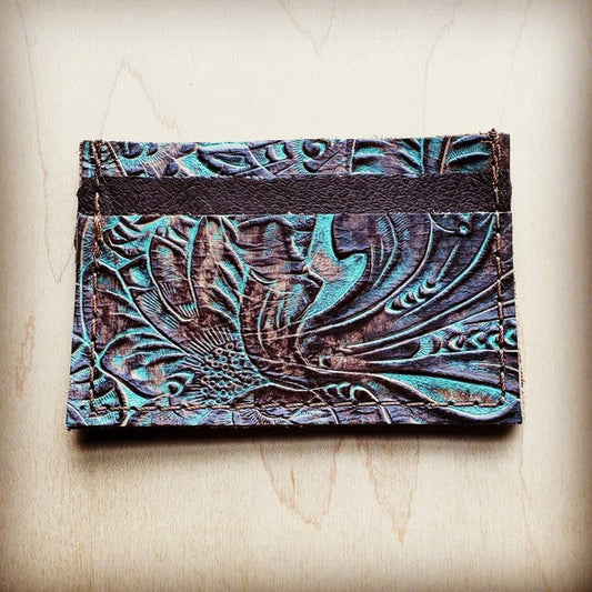Turquoise Bloom Card Holder