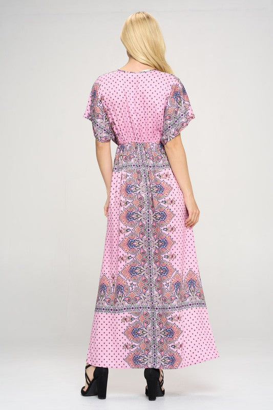 Blush Blossom Surplice Maxi Dress