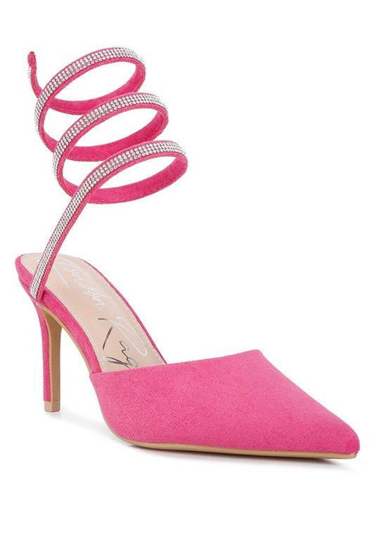 Glamour Glint Rhinestone Stiletto Sandals