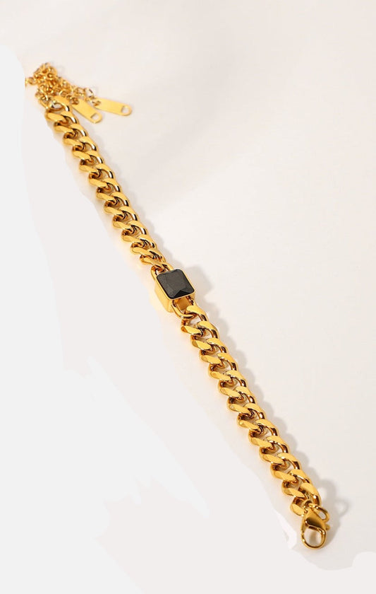 Black Zircon Cuban Chain Bracelet