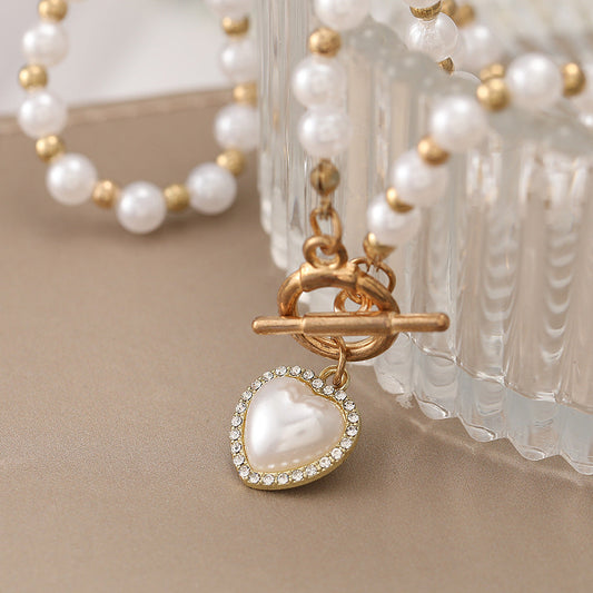 Heart-Shaped Pearl Necklace