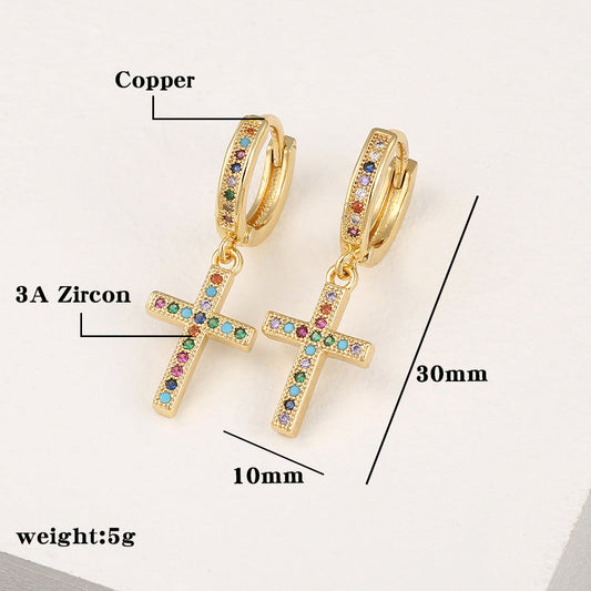 The Sparkling Cross Earrings