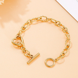 Stitching Chain Charm Bracelet